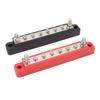 1 Pair M6 Power Distribution Block High Current DC12V To 48V 150A Double Stud 8 Way Battery Bus Bar Black Red for Car