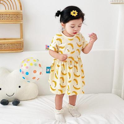 Summer Korean Girls' Pure Cotton Fruit Dress - Fashionable Baby Skirt