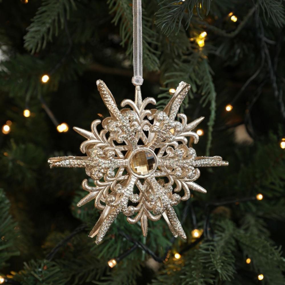 Weihnachtsdekoration Elegante Christbaumhänger Glitzernde Schneeflocken-Ornamente Festliche Weihnachtsanhänger für Girlanden Heimdekoration