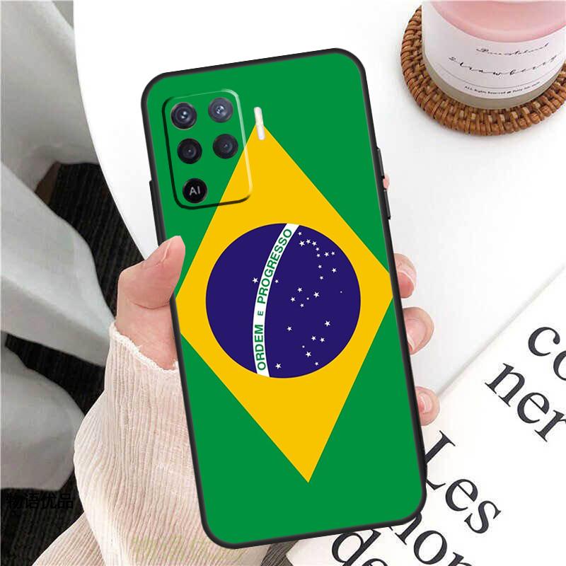 Brazil Brazilian Flag Case For Oppo A58 A5 Pro A15 A16 A17 A57 A77 A94 A74 A54 A76 A96 A40 A60 A80 A18 A38 A78 A98