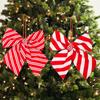 Candy Stripe Christmas Bow Tie Red White Tree Decorations New Christmas Bowknot  Christmas Wreath