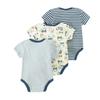 New Three-piece Baby Clothes Fart Clothes Short-sleeved Summer Printed Children's Clothing Baby One-piece Suit