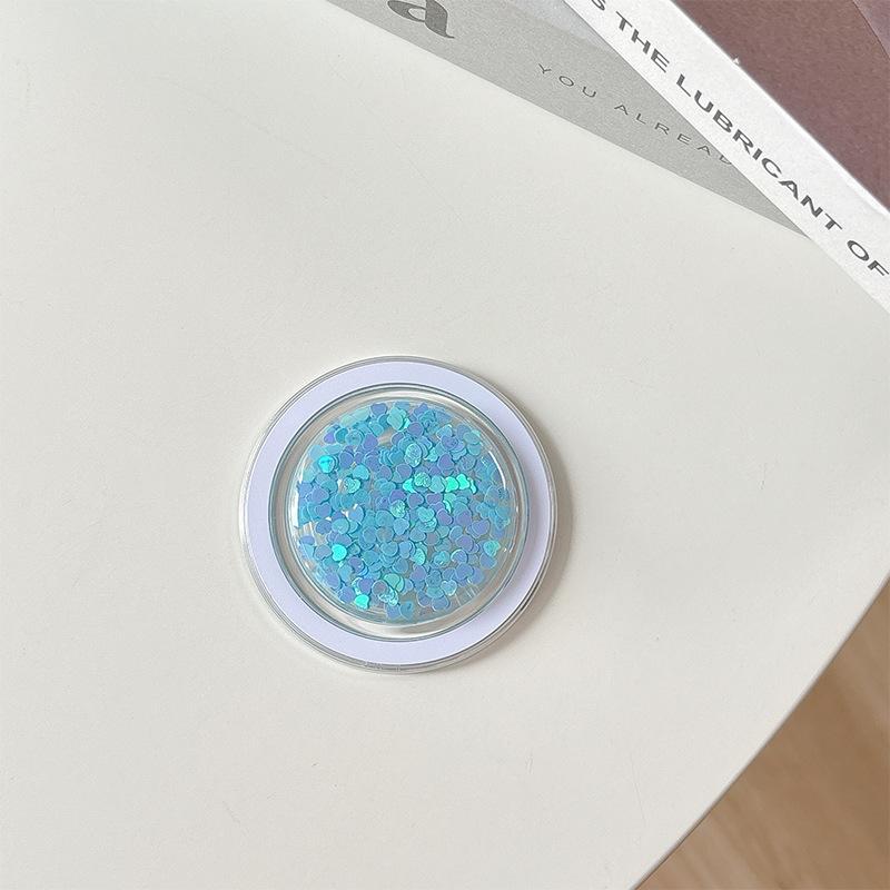 Color Sequined Mobile Phone Airbag Holder Magnetic Suction Magsafe Retractable Small Fresh Women'S Ring