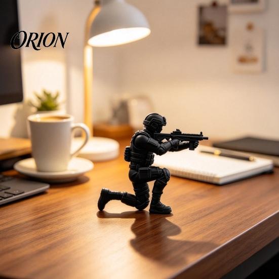 Special Warfare Action Figure 3D Printed Forces Soldier Figurine, Kneeling Tactical Model, DIY Paintable Blank Tabletop Decor, Gift for Military