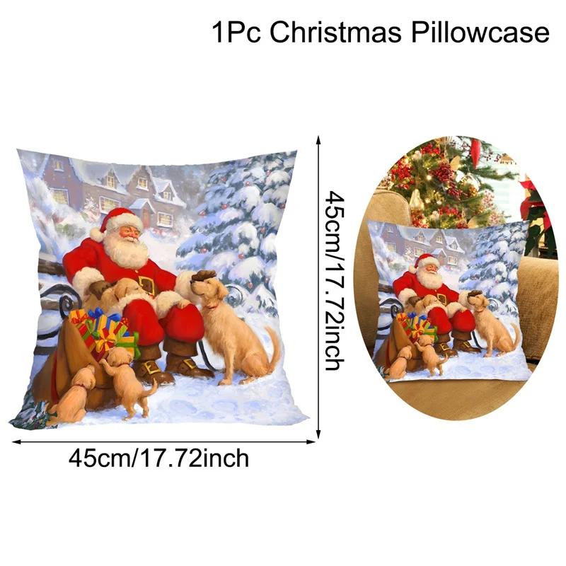 Christmas Cushion Cover Santa Decorative Throw Pillow Case Christmas Decorations For Home Navidad Natal Gifts New Year