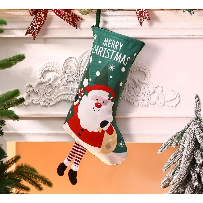 Christmas decorations household fireplace atmosphere pendant cartoon socks gift bag children's candy pendant
