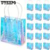 5pcs Small Gift Bag Reusable Iridescent Clear Bags Goodie Holder with Handles for Shopping Christmas Party Favor Shopping Bags Handbags Gift Bags