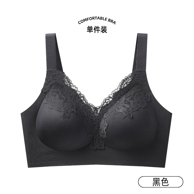 Women Plus Size Lace Bra No Underwire Push Up Support