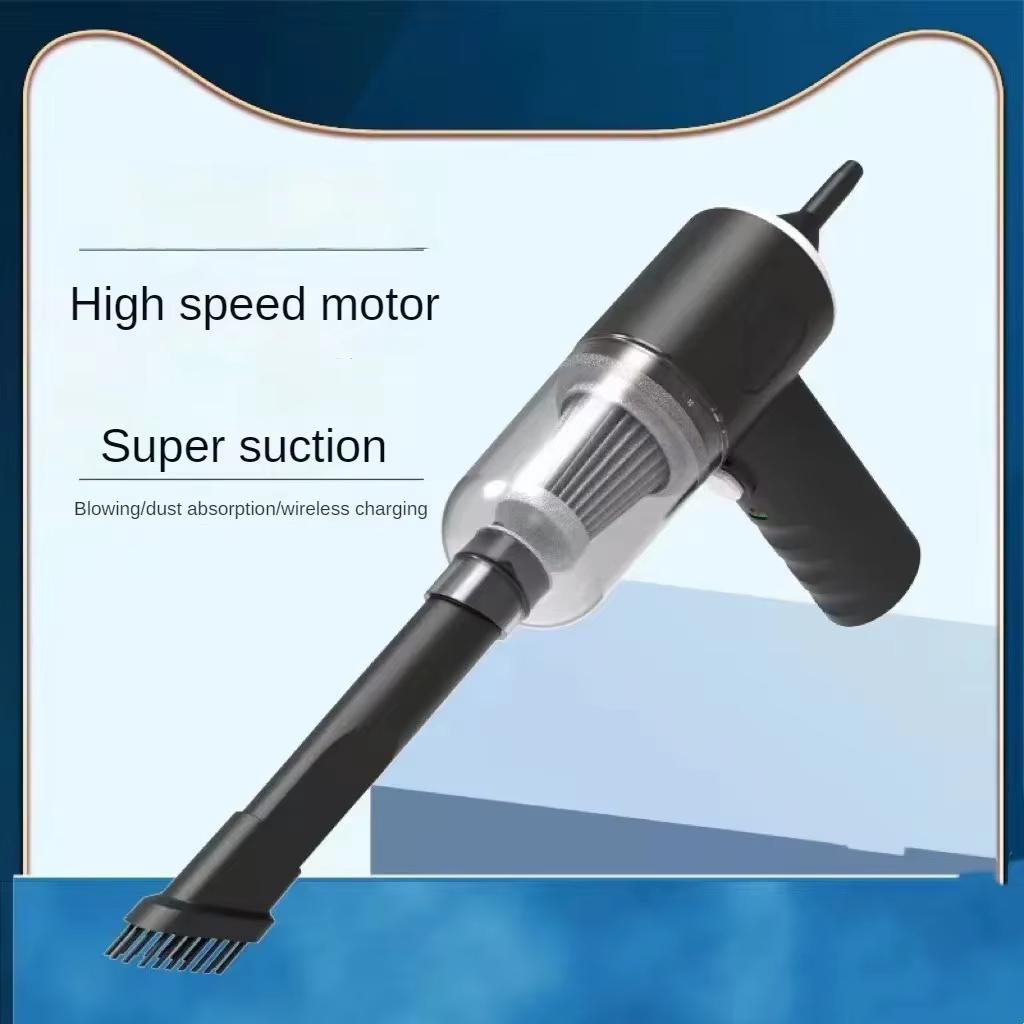 Handheld Cordless Vacuum Cleaner with Long Nozzle and Brush Attachment for Car Home Office Cleaning