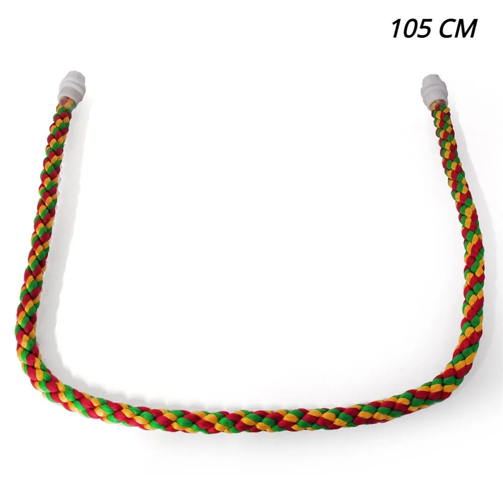 30/55/80/105cm Rope Hanging Toys for Birds Bend At Will Colorful Parrot Toys Rope Hanging Ladder Swing Braided Bird Accessories
