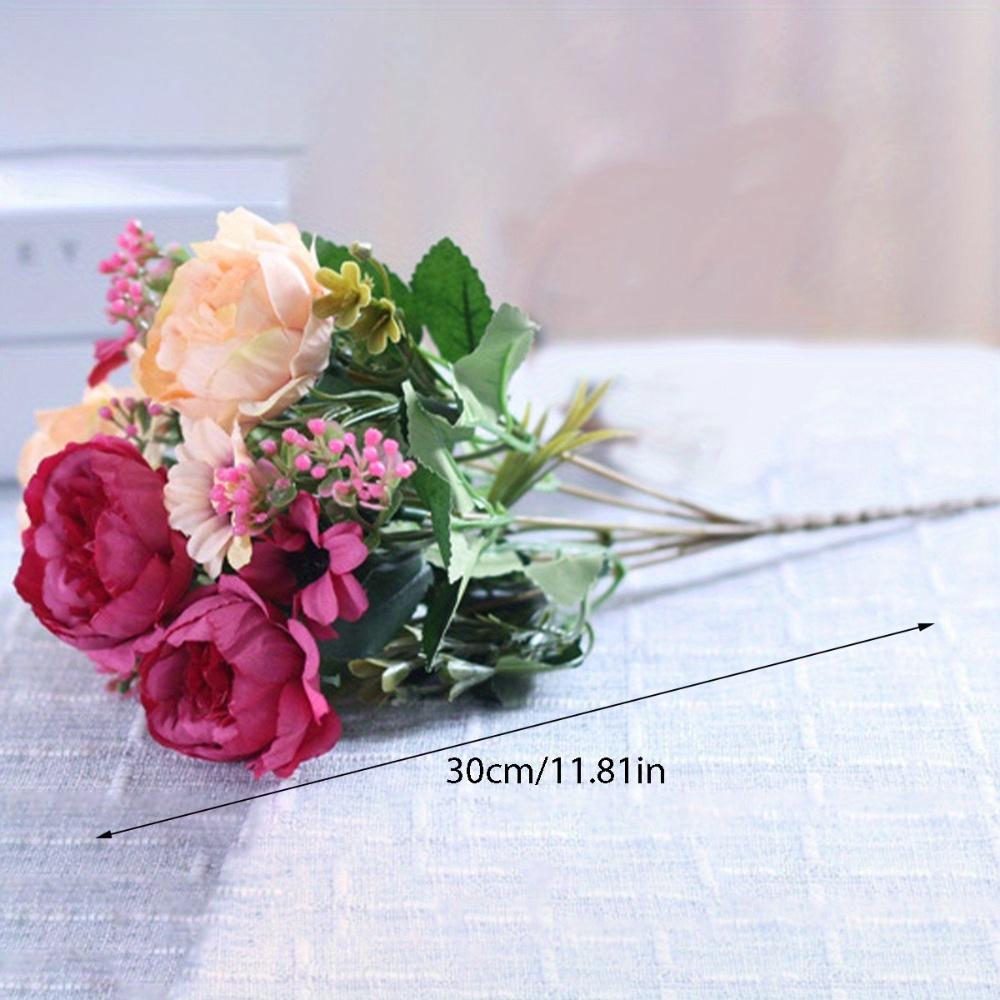 Elegant 11.81" Decor Peony & Daisy Bouquet - Vintage Style Artificial Flowers for Wedding, Home Decor, and Special Occasions
