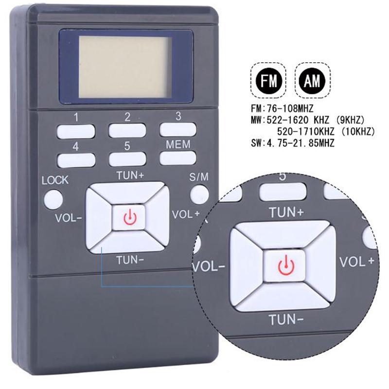 Portable Digital Fm Am Radio Mini Pocket Walkman Receiver Stereo W/ Earphones