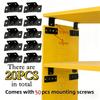20Pcs+50Pcs Mounting Screws, 2-In-1 Metal Fixing Clips, L-Shaped 90-Degree Connectors For Furniture Shelves, Thickened Brackets For Home Decoration