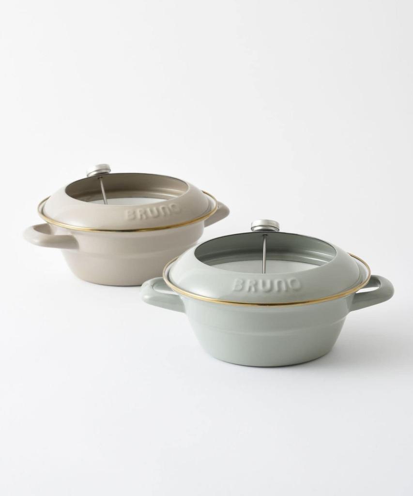 BRUNO Enamel Tempura Pot, 20cm, Compatible with Induction Cooking, Direct Heat, and Gas, Collaborated with Fuji Enamel, Ideal for Camping and