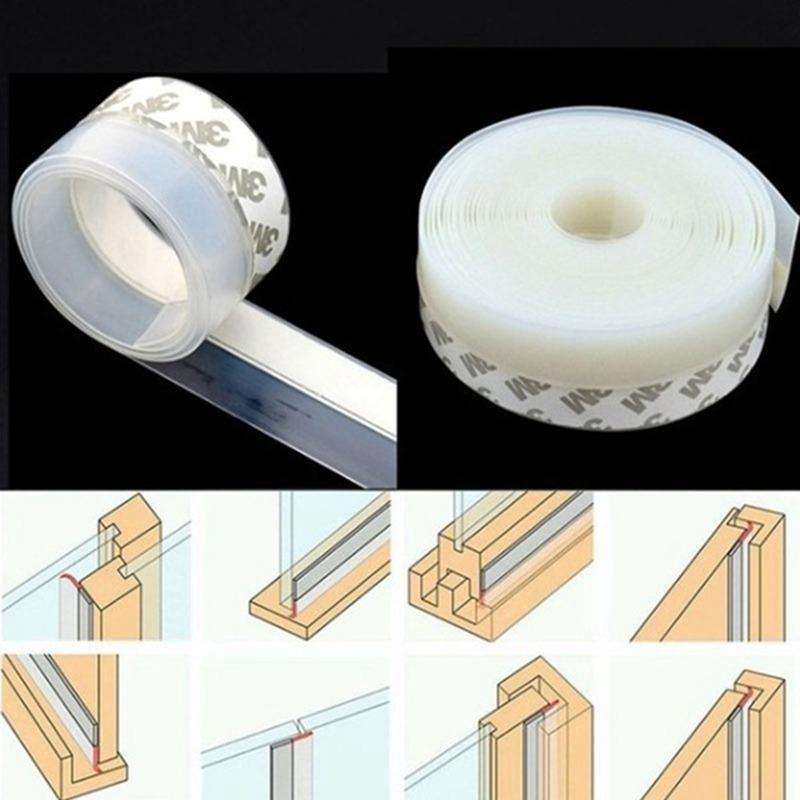 1/5Meter Silicone Seal Strip, Door Strip Bottom for Doors Silicone Sealing Sticker Adhesive for Doors and Windows Gaps of Anti-Collision Silicone