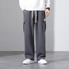 Sweatpants Men Multi-Pockets Drawstring Cotton Casual Wide Pants Male Loose Straight Trousers Large Size 8XL