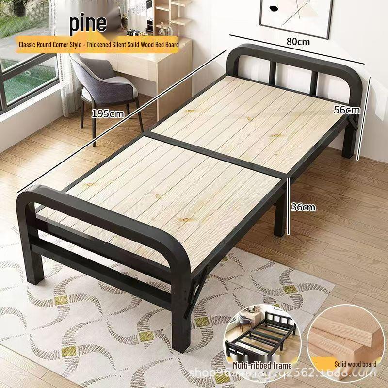 Lit Pliant Compact Fer & Bois – Idéal pour les Dortoirs, Bureaux & la Maison