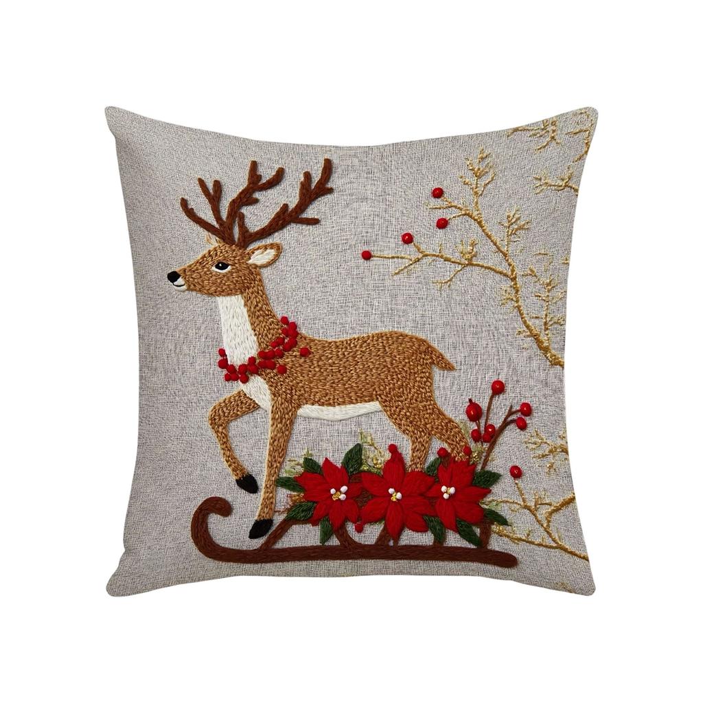 Plyšový Kreslený Sněhulák Vánoční Los Polštář