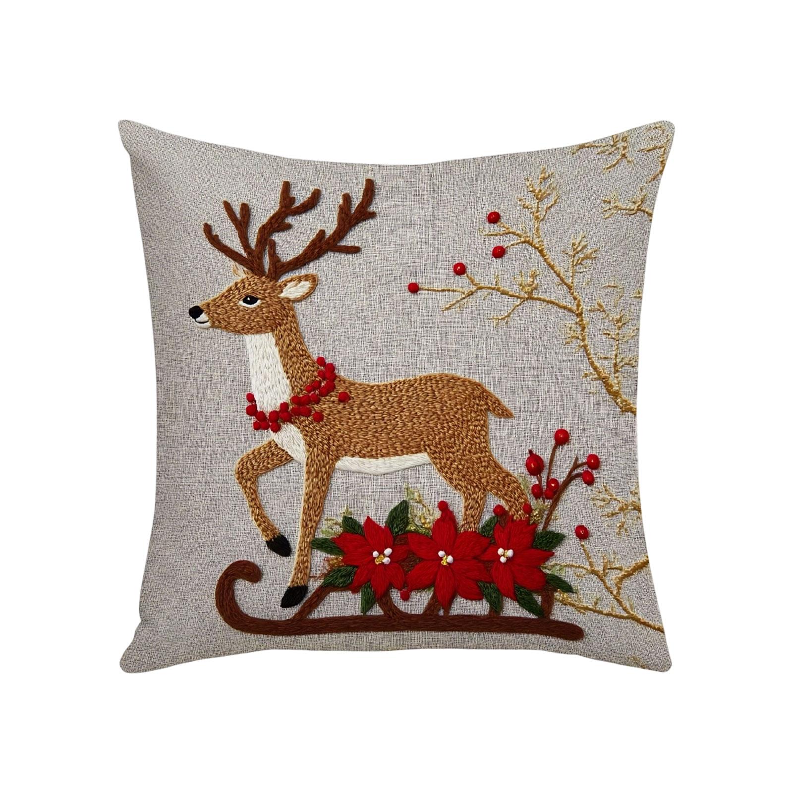 

Плюшевая мультяшная подушка в виде снеговика и рождественского лося One Size