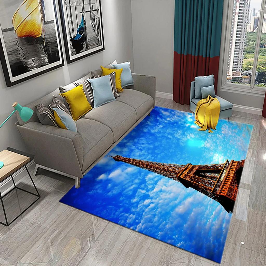 Eiffel Tower Rug Paris France Carpet World Famous Buildings Floor Carpets Bedroom Living Room Decor Area Rugs Door Mat Yoga Mats