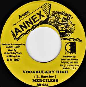 7inch Record MERCILESS, SLY DUNBAR - Vocabulary High NONE Annex 1997 Jamaica Reggae, Ska & Dub Used