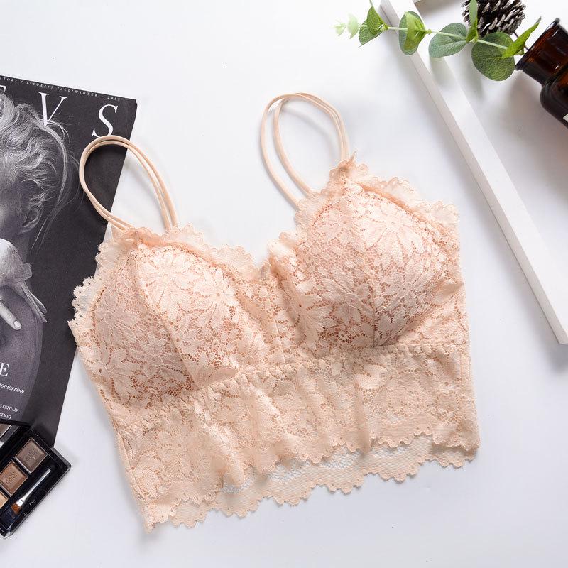 

Korean Style Lace Racerback Strapless Camisole Bra - Wire-Free, Student Friendly Innerwear One Size