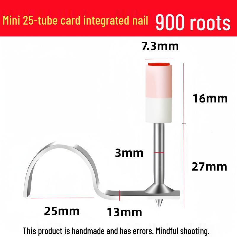 Mini Powder-Actuated Nailer for Ceiling and Concrete with Integrated Fire-Resistant Nails and Cartridge System