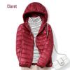 2023 Women's Lightweight Hooded Down Jacket - Slim Fit, Plus Sizes, Autumn/Winter, White Duck Down.
