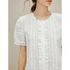 INMAN Women's Vertical Stripe Puff Sleeve Shirt