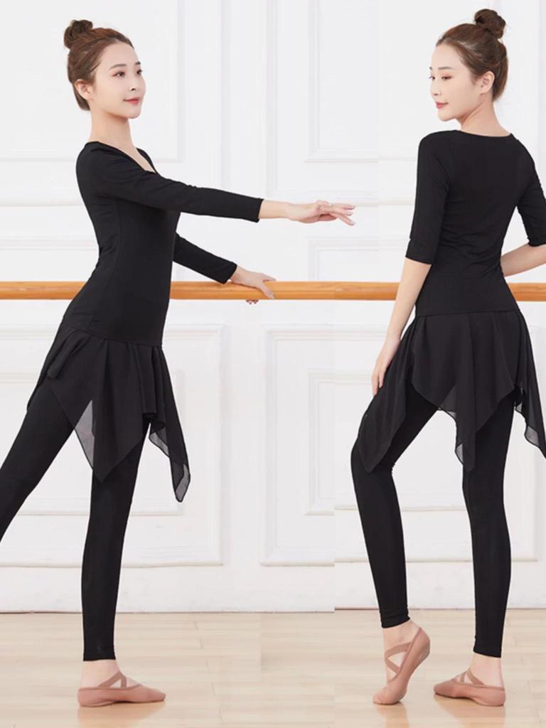 Dámská podzimní modální taneční cvičební souprava: Baletní a latinskoamerický kostým