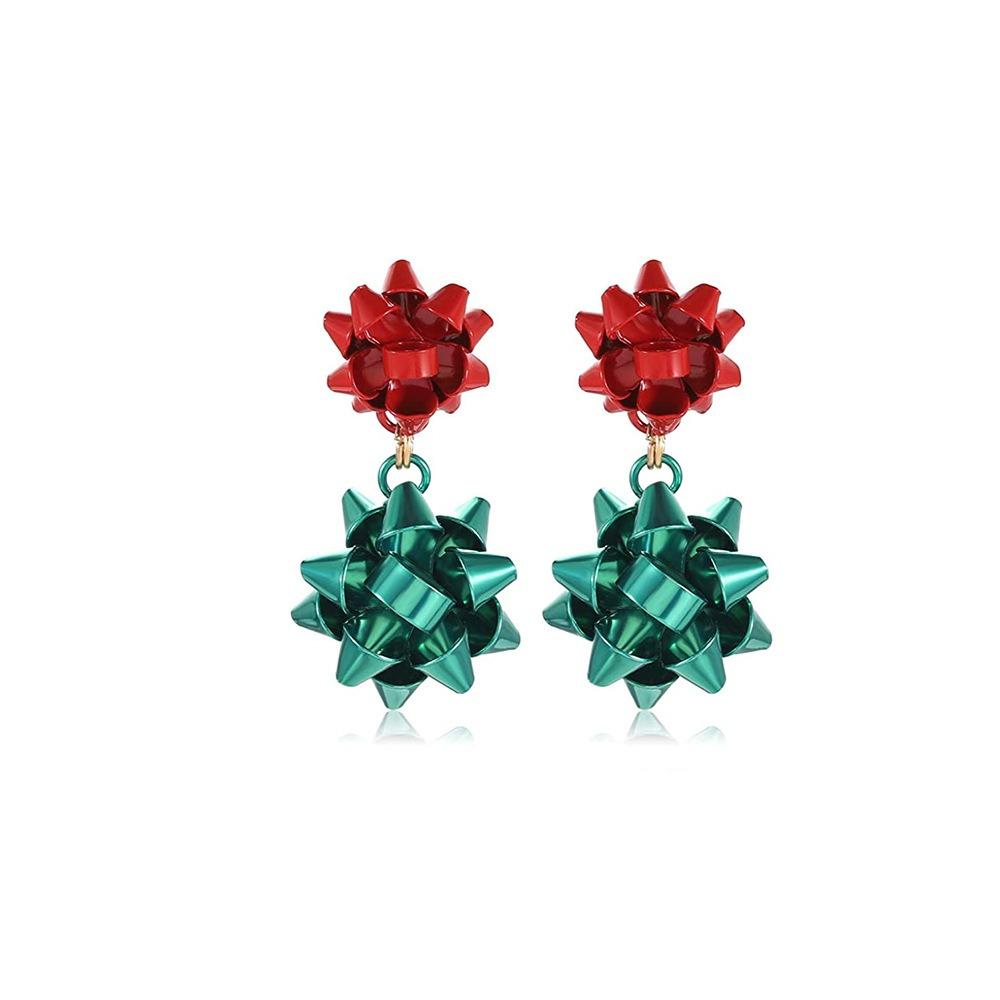 Креативный Подарок Металлические Рождественские Серьги Разноцветные Блестящие Висячие Серьги Ювелирные Аксессуары