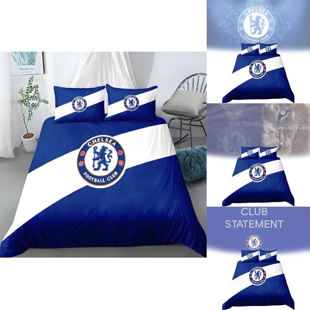 Chelsea Football Fan Gift Duvet Cover Set With Soft Polyester For Double Bed Bedroom Decor
