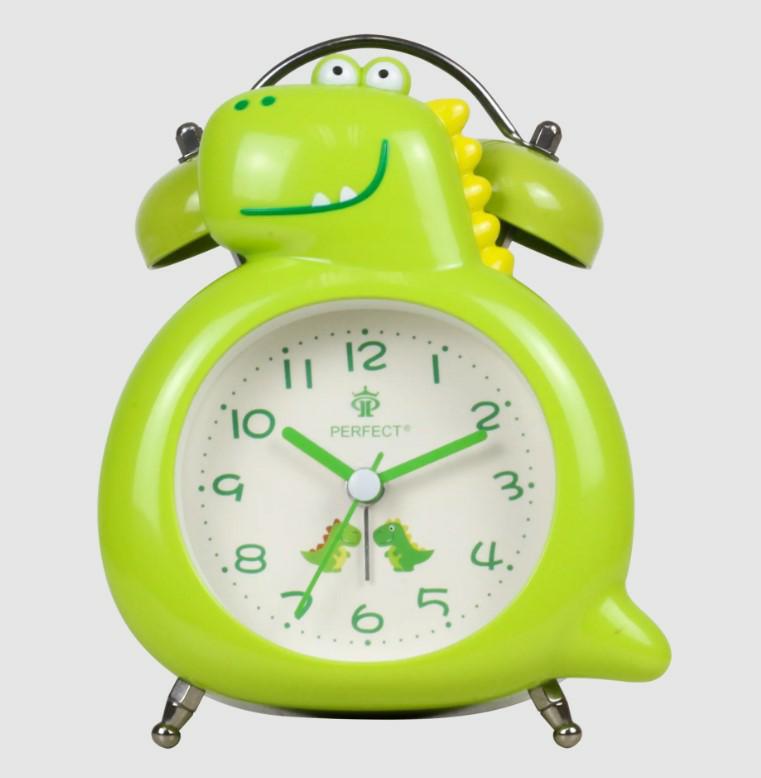 Budzik kwarcowy dziecięcy tb-13901 dino zielony
