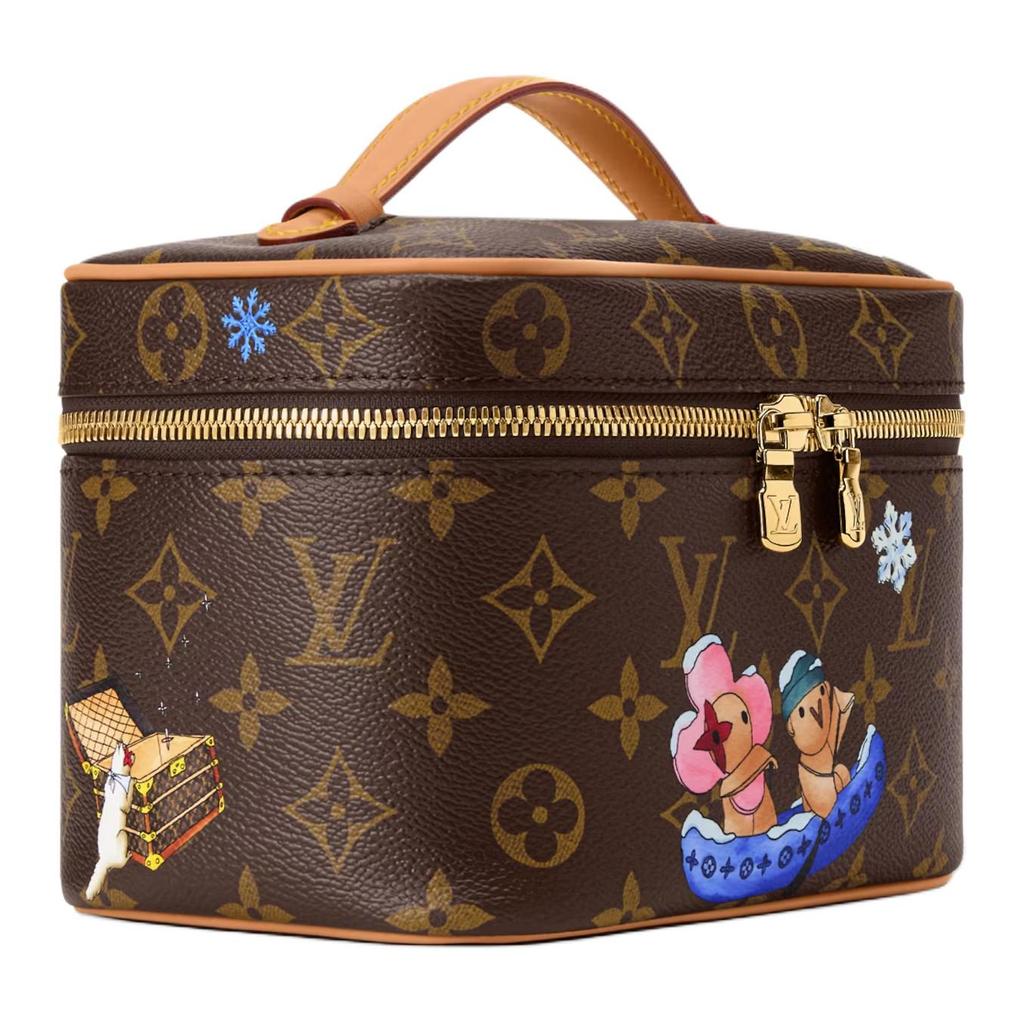 Louis Vuitton Nice Monogram Coated Canvas Makeup Bag Handbag Mini Women's Brown M26647