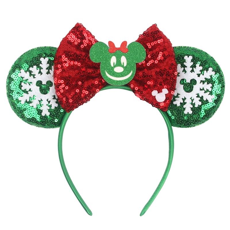 Neues Weihnachts-Mausohren-Stirnband für Mädchen Einheitsgröße Pailletten Schleife Haarband Festival Party DIY Haarschmuck Boutique
