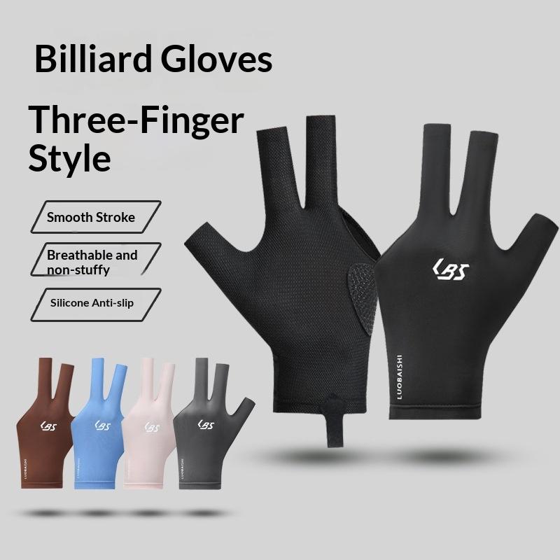 1Pc Left Right Hand Billiard Gloves Open Three Finger Non-Slip Wear Resistant Snooker Pool Gloves Billiard Training Glove