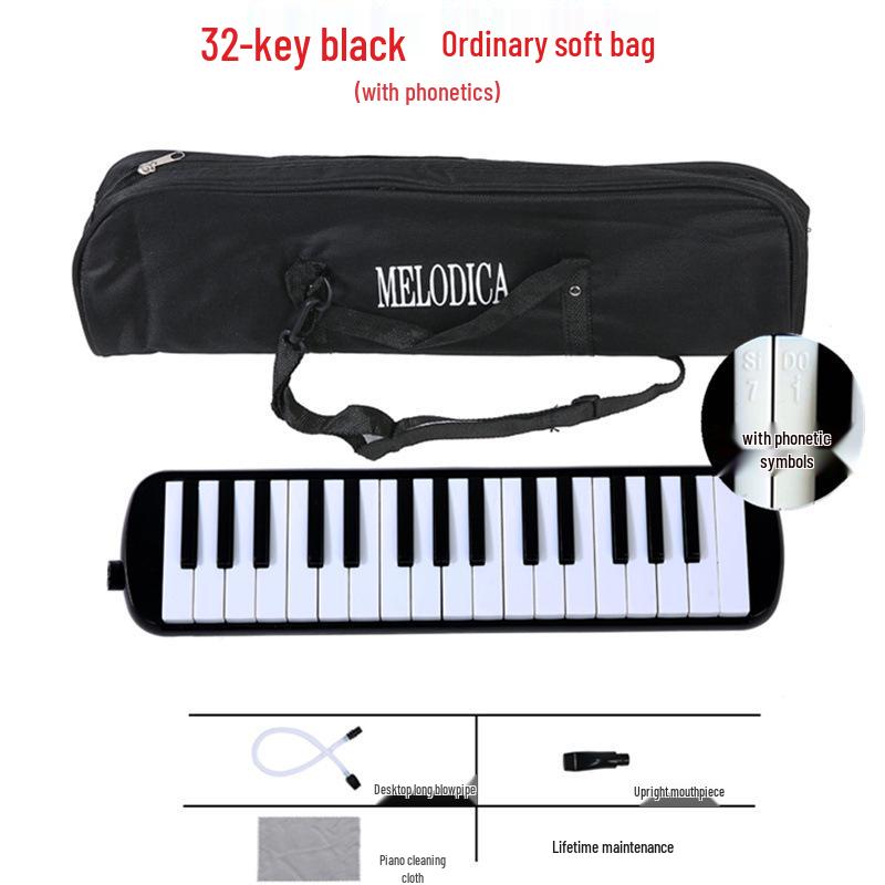 Harmonica for Beginners: 37-Key Student and 32-Key Children s Blow Instrument with Blowpipe for Teaching Use