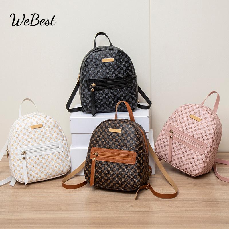 

Floral Pattern Fashion Backpack for Students рожевий