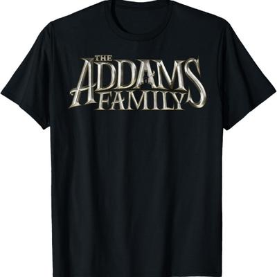 Addams Family Gold Text Logo T-Shirt