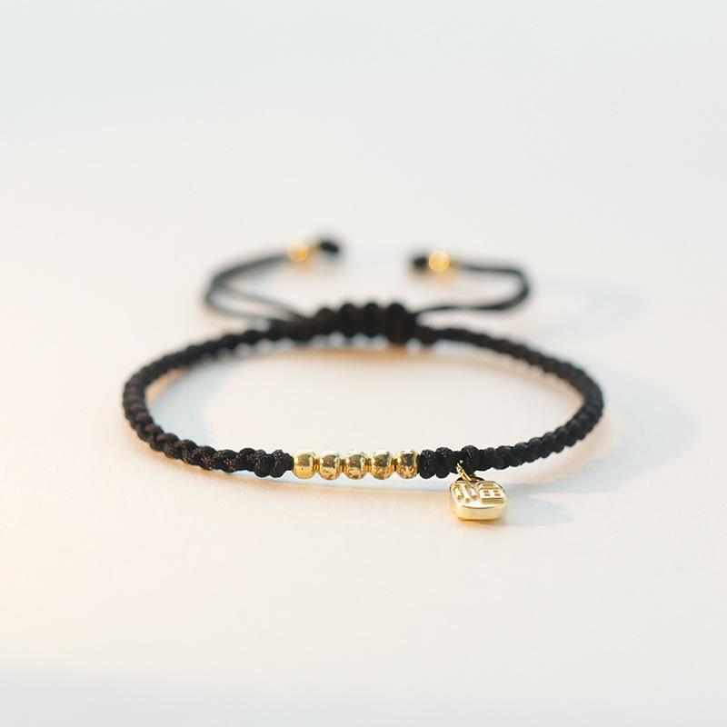 PANJBJ Kaninchen Armband für Damen Mädchen Rotes Geflecht Verstellbarer Schmuck Neujahrs Geburtstagsgeschenk Dropshipping Großhandel