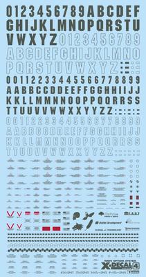 Wave Option System Serie X Abziehbild 4 Plastikmodell-Abziehbilder (Dunkelgrau) OP-474
