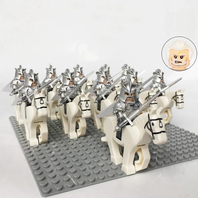 Medieval Roman Dynasty Commander Golden Warrior Spartan Solider Hawk Princess King Dragon Knight War Horse Figure Block Kids  Children Toy
