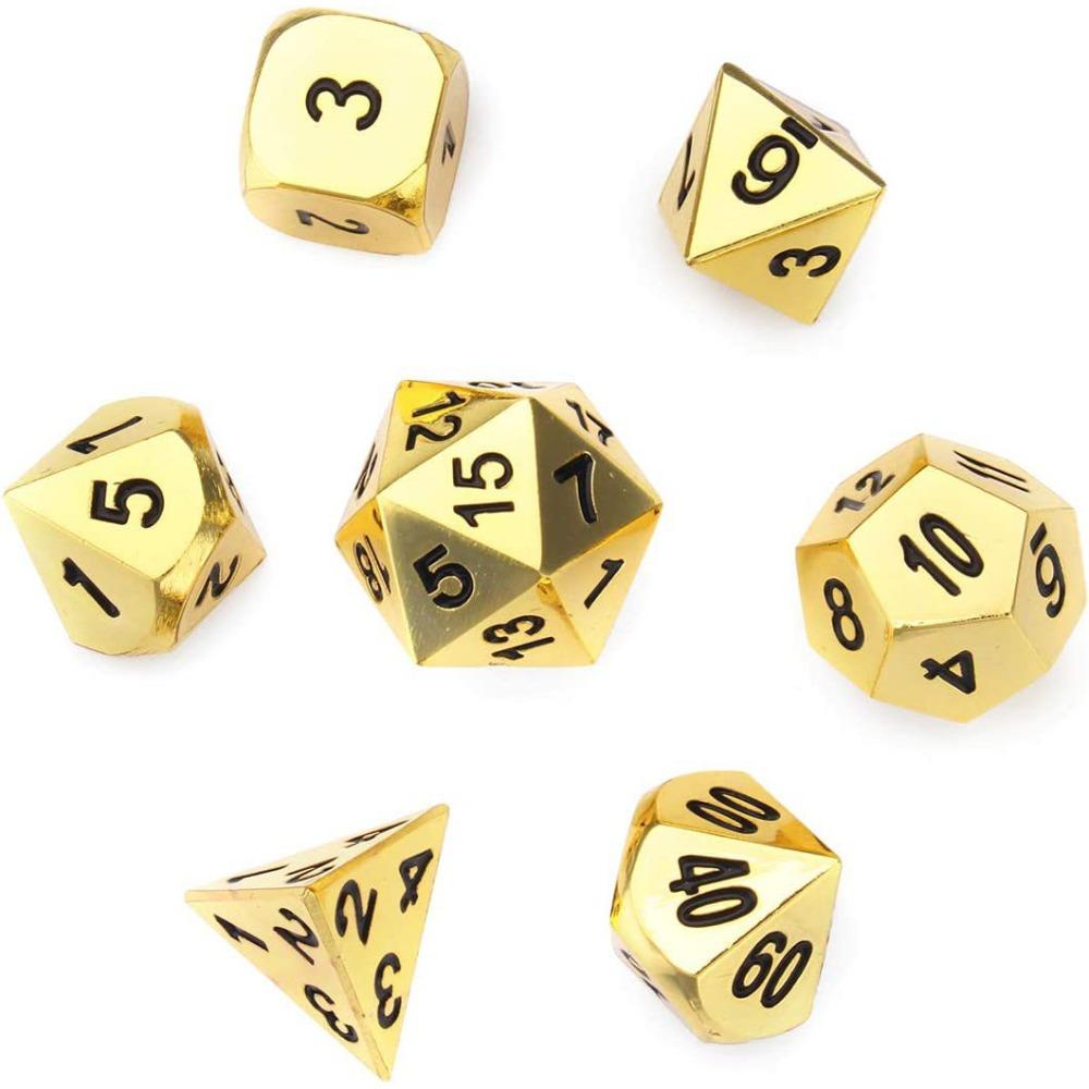 New Metal Metal Dice Set D4 D6 D8 D10 D12 D20 Multicolor Polyhedral Dice Polyhedral Sharp Corner Dice Gift