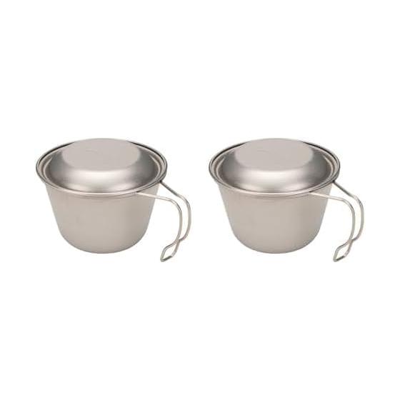 Snow Peak Deep Titanium Shella Cup with Lid E-314 Camping Outdoor Lightweight (x 2)