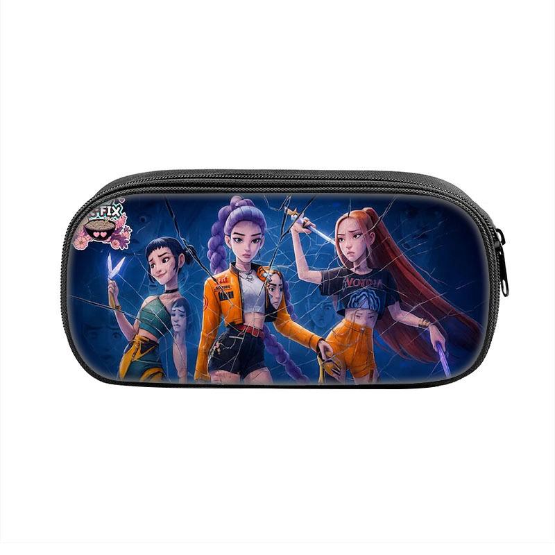 Kpop İblis Avcıları Saklama Kalem Çantası Büyük Kapasiteli Öğrenci Kalem Çantası Okul Malzemeleri