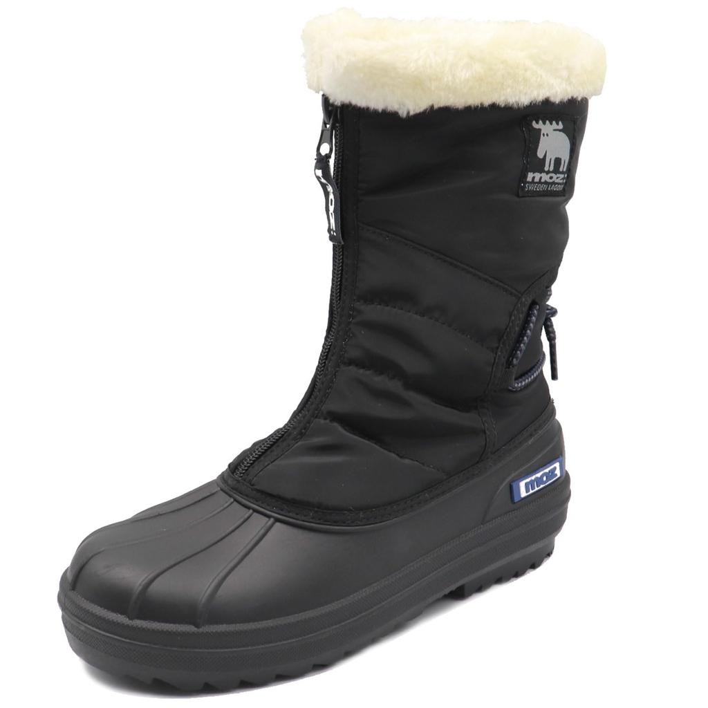 Center zip fur snow boots