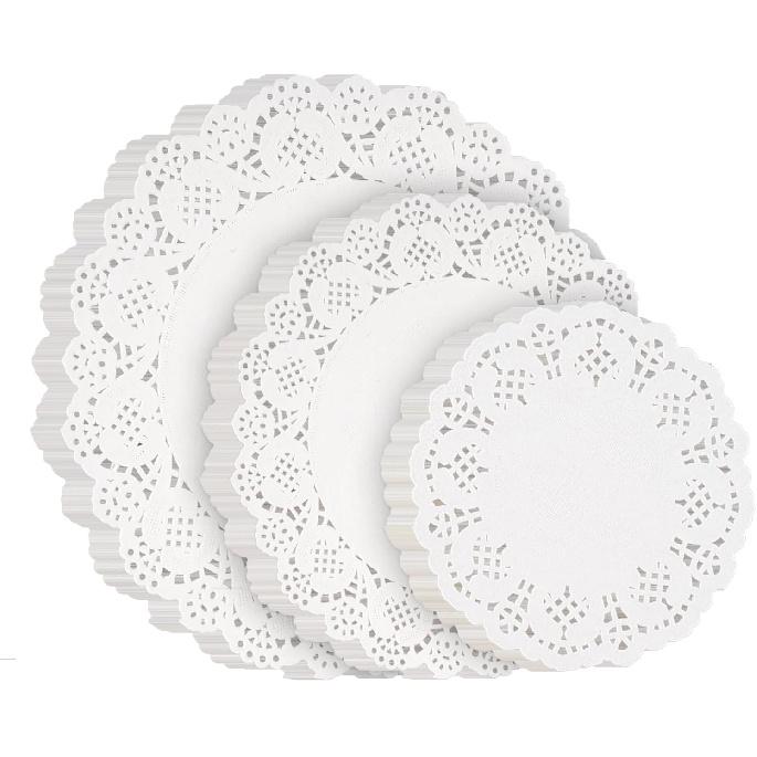 100 Pieces Paper Doilies, 12 Inch Doilies for Food, Disposable Lace Paper Doilies for Tables, Round Paper Placemats Bulk for Cakes Desserts Crafts