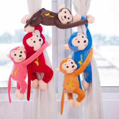 Brinquedo de Pelúcia Macaco Macaco Pendurado Boneca Macaco de Braços Longos Animal de Pelúcia com Fivela de Argola Decoração de Casa Pingente de Macaco de Janela Brinquedo Presente para Criança