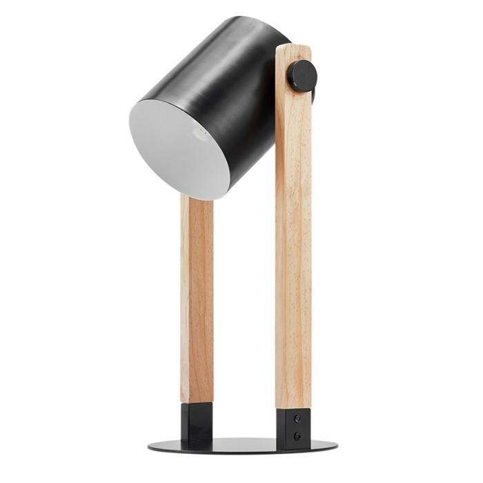 Lampe de table métal et bois 23W IP20 E27 Diam 120mm
