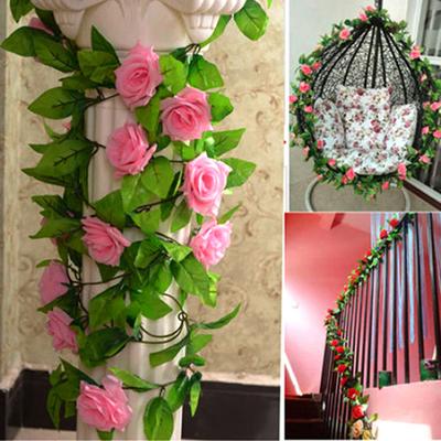 Gefälschte Blume Reben Realistisch Aussehende Dekorative Tuch Outdoor Simulation Rose Blume Reben für Home